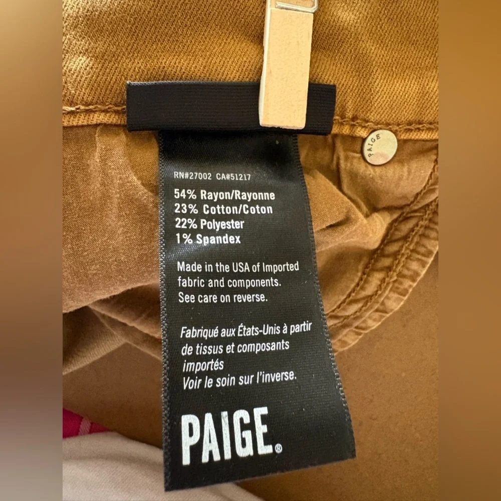 Paige Lennox Slim Transcend Women’s Jeans-Size: 31-Color: Gold-Preowned - Picture 10 of 12